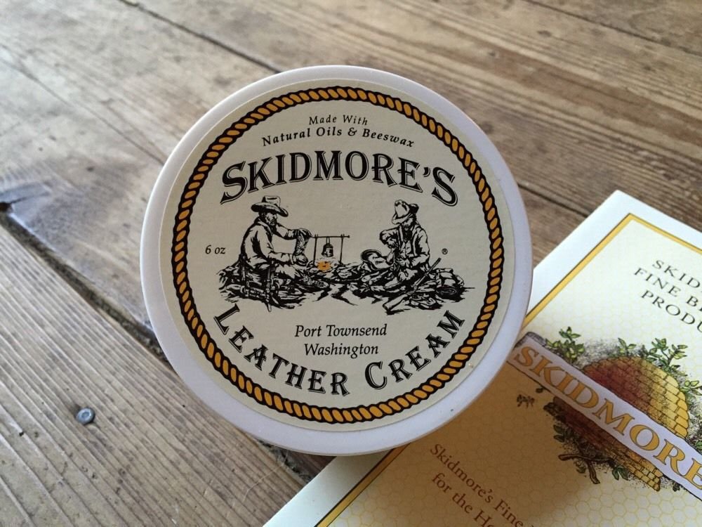 Skidmore's Leather Cream made in USA label signals quality you can trust.