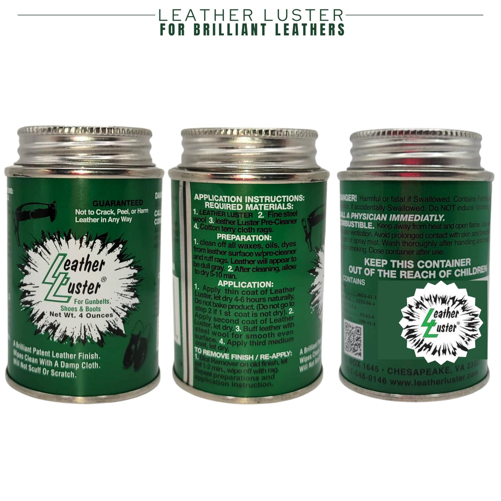 Skin Revolution Leather Luster polish application shows high gloss finish on leather