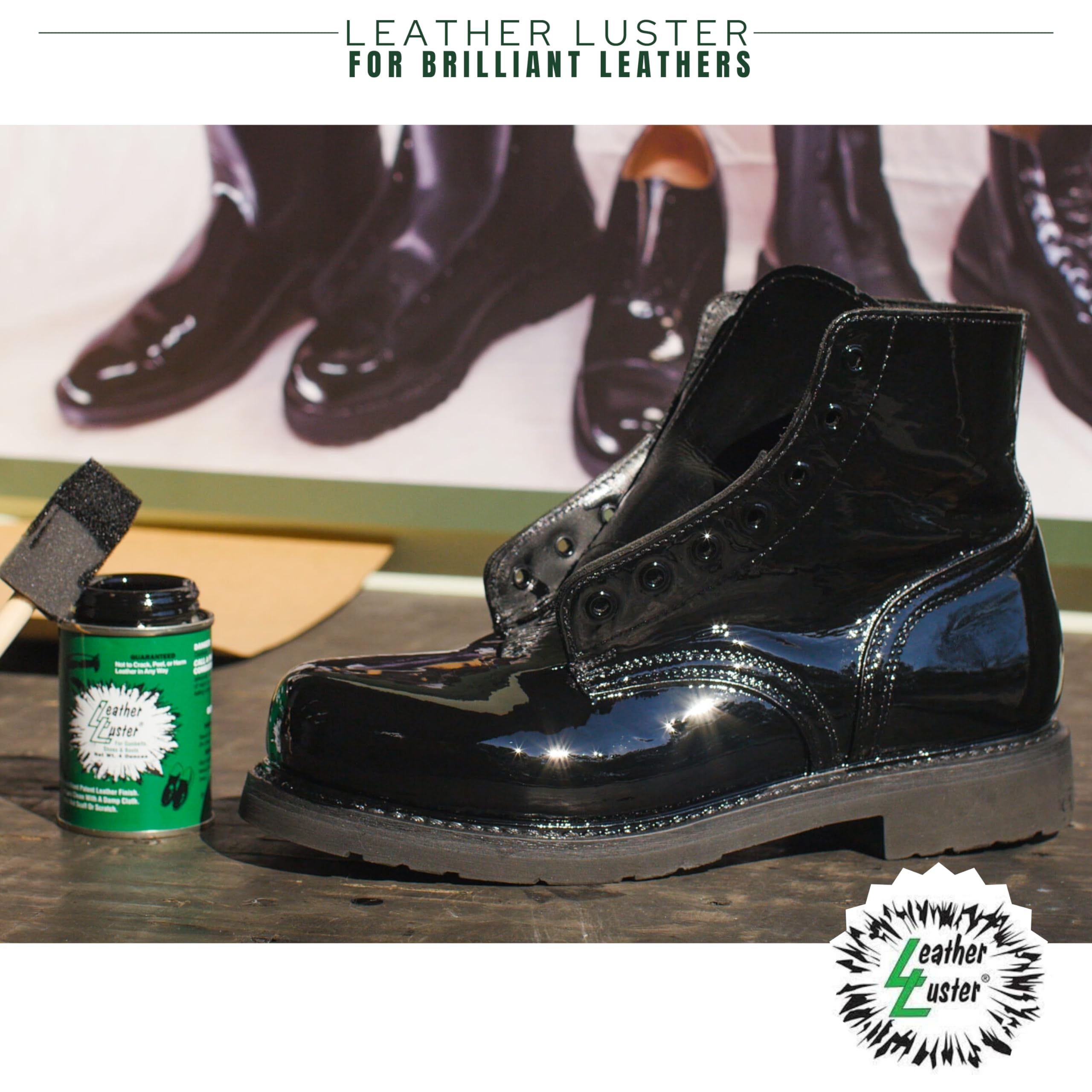 Skin Revolution Patent leather polish delivers brilliant gloss on belts and shoes