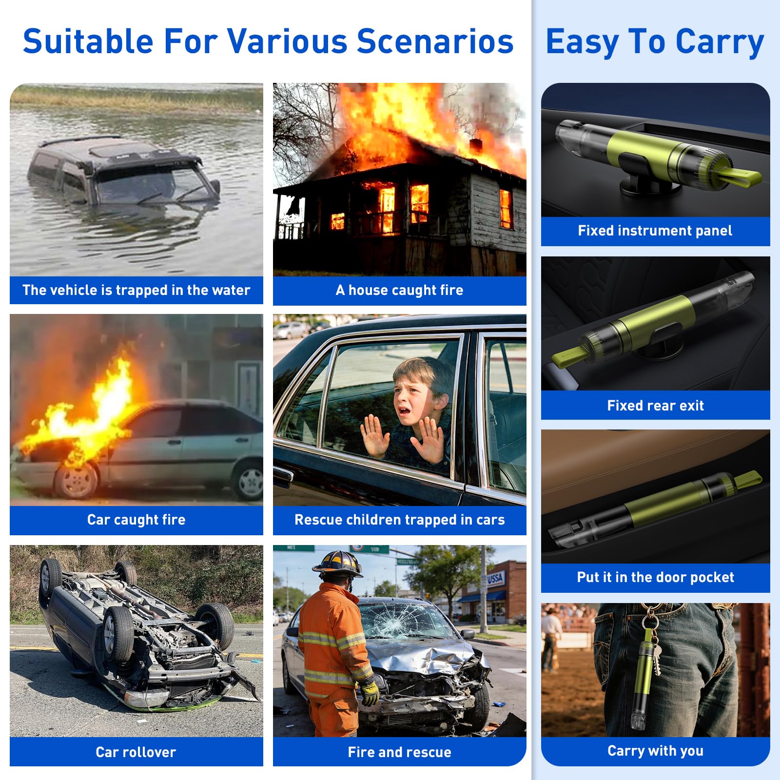 SKINNYON concealed blade design reduces hand injuries during belt cutting