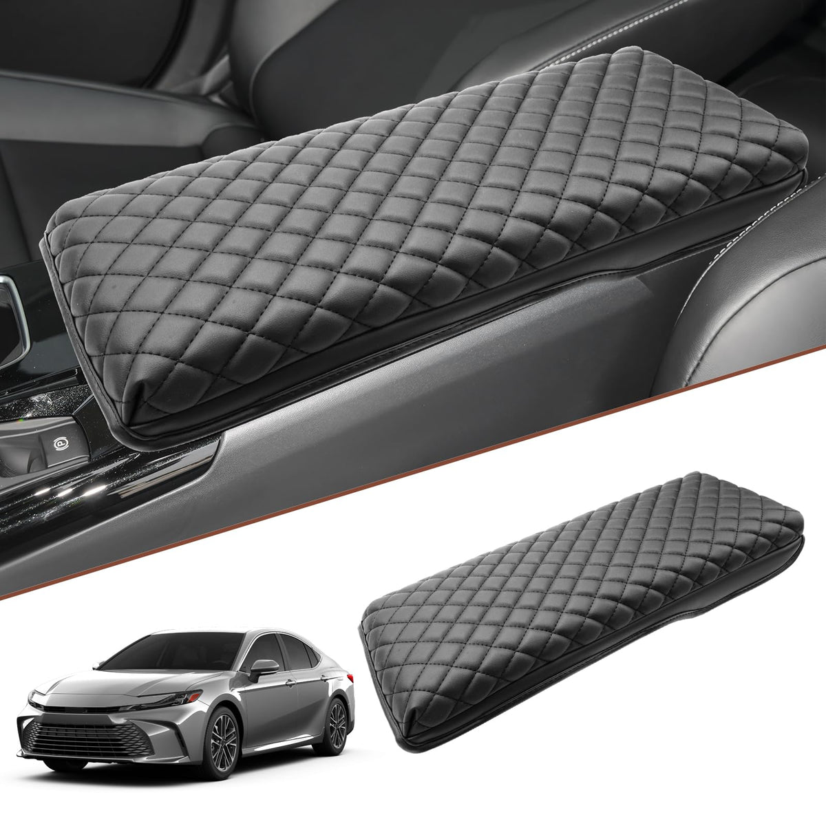 SKTU Camry armrest cover perfect fit protects center console from wear.