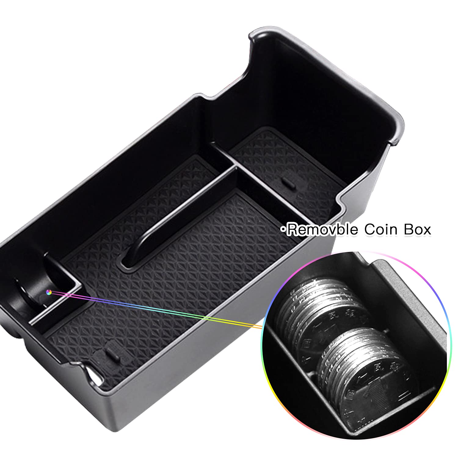 SKTU Envision console organizer made of ABS plastic and durable rubber for lasting use.