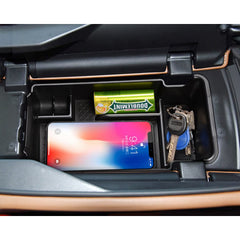 SKTU Envision console organizer non-slip mat prevents rattling while driving.