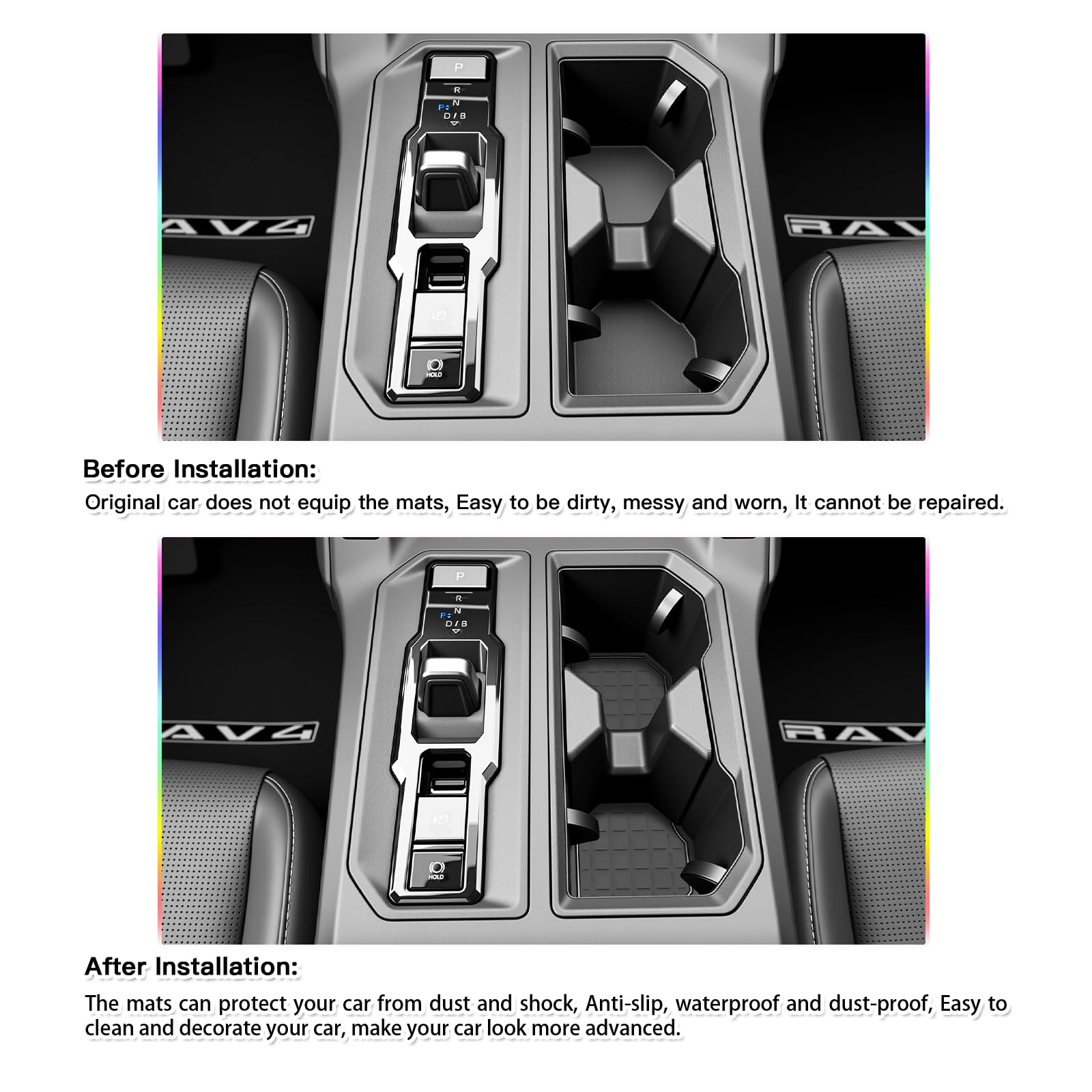 SKTU center console mat for 2026 RAV4 protects surfaces from dust and spills