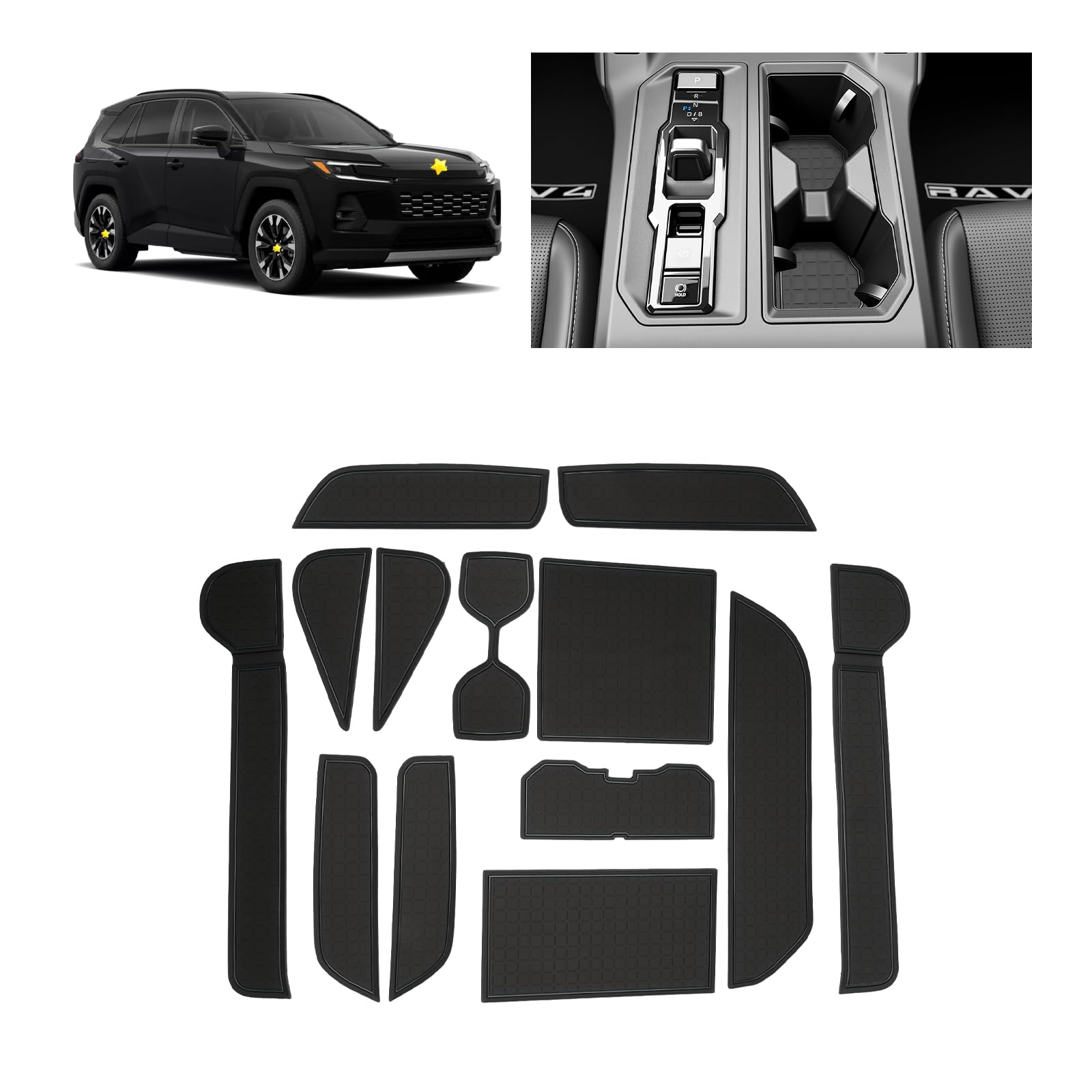 SKTU 2026 RAV4 door slot mat front cup holder anti-slip and easy to clean