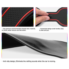 SKTU Trailblazer dash/storage mat in red guards interior surfaces.