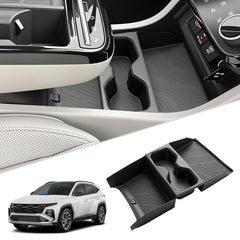 SKTU Tucson cup-holder-tray keeps drinks secure while driving.