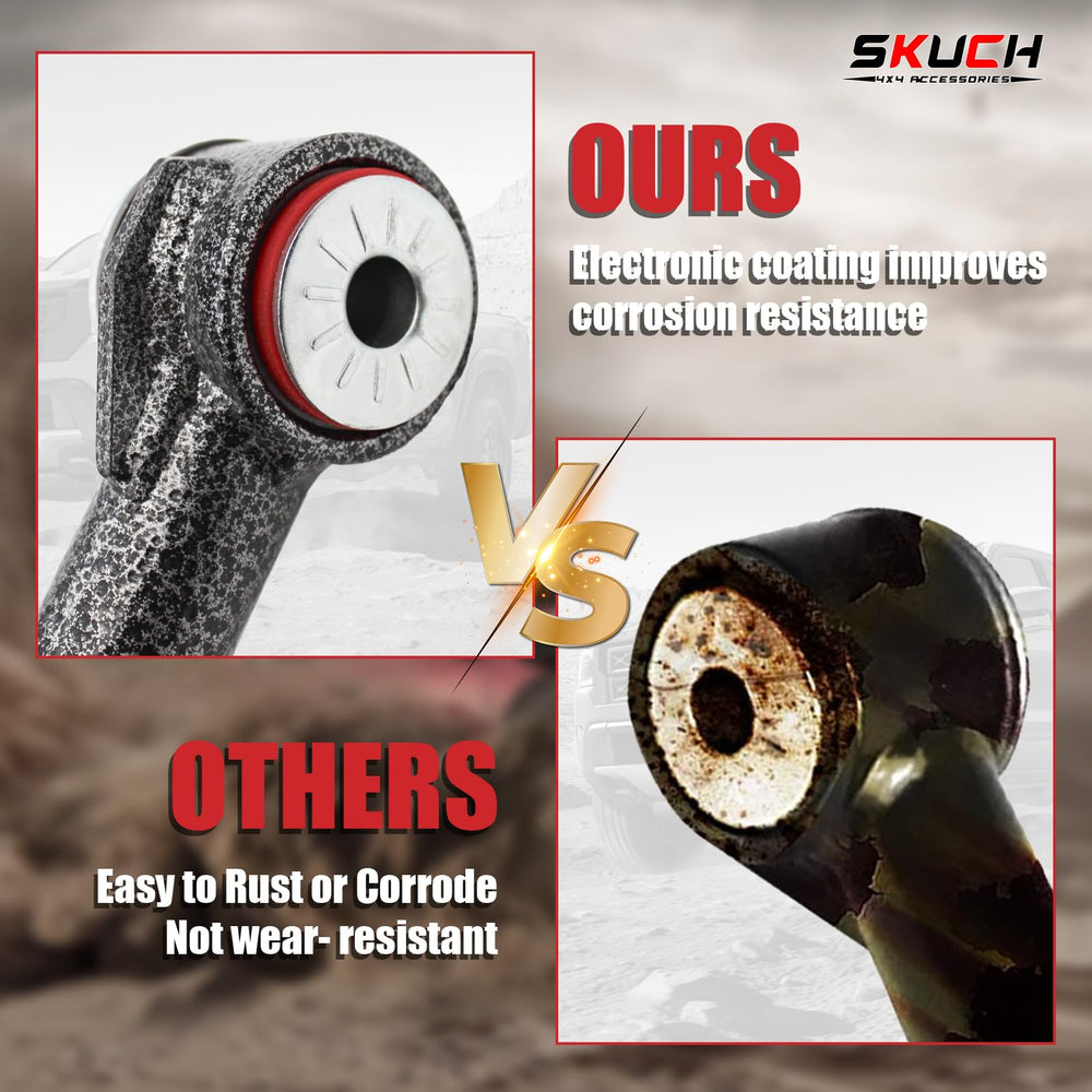 Heavy duty mounting supports a 2-4 inch lift setup.