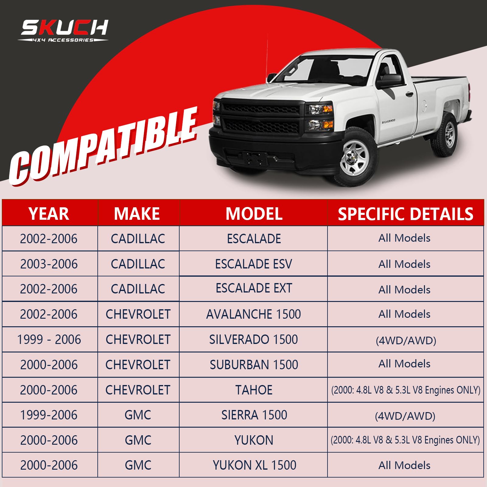 SKUCH 4X4 front control arms improve steering precision during off-road driving.