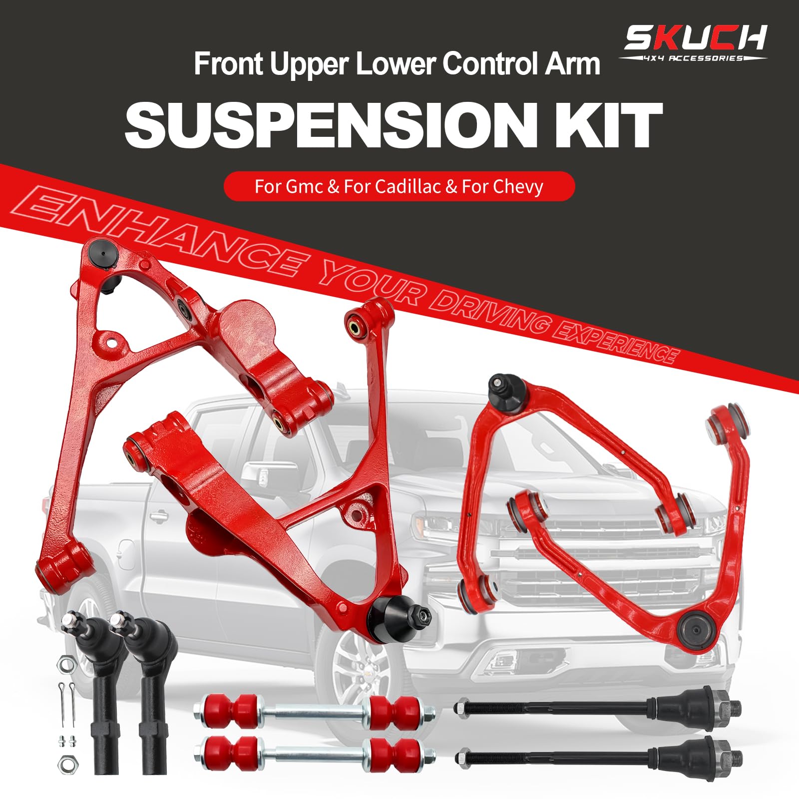 SKUCH 4X4 front upper control arm with ball joint supports alignment
