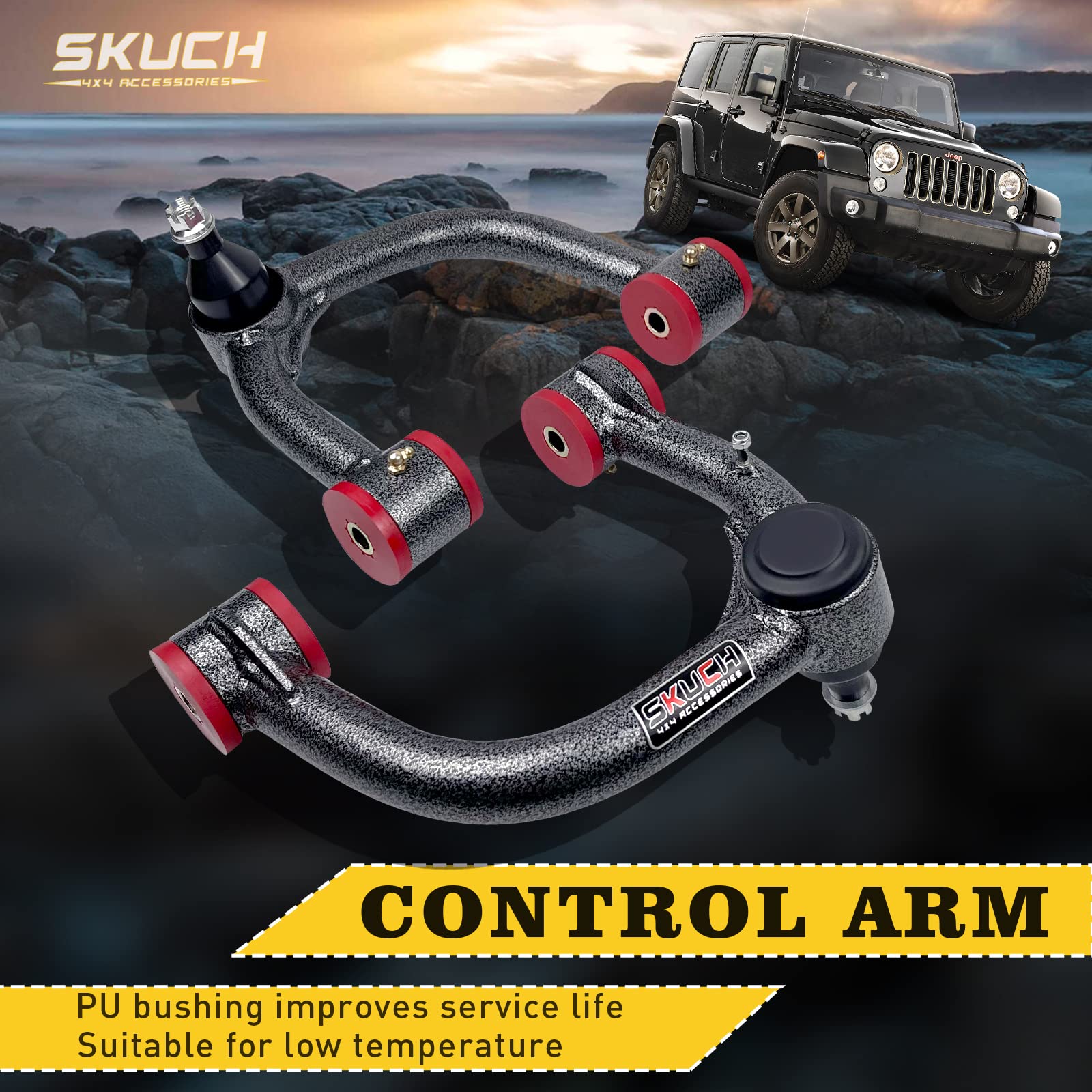 SKUCH 4X4 packaging-ready lift arms emphasizing durability