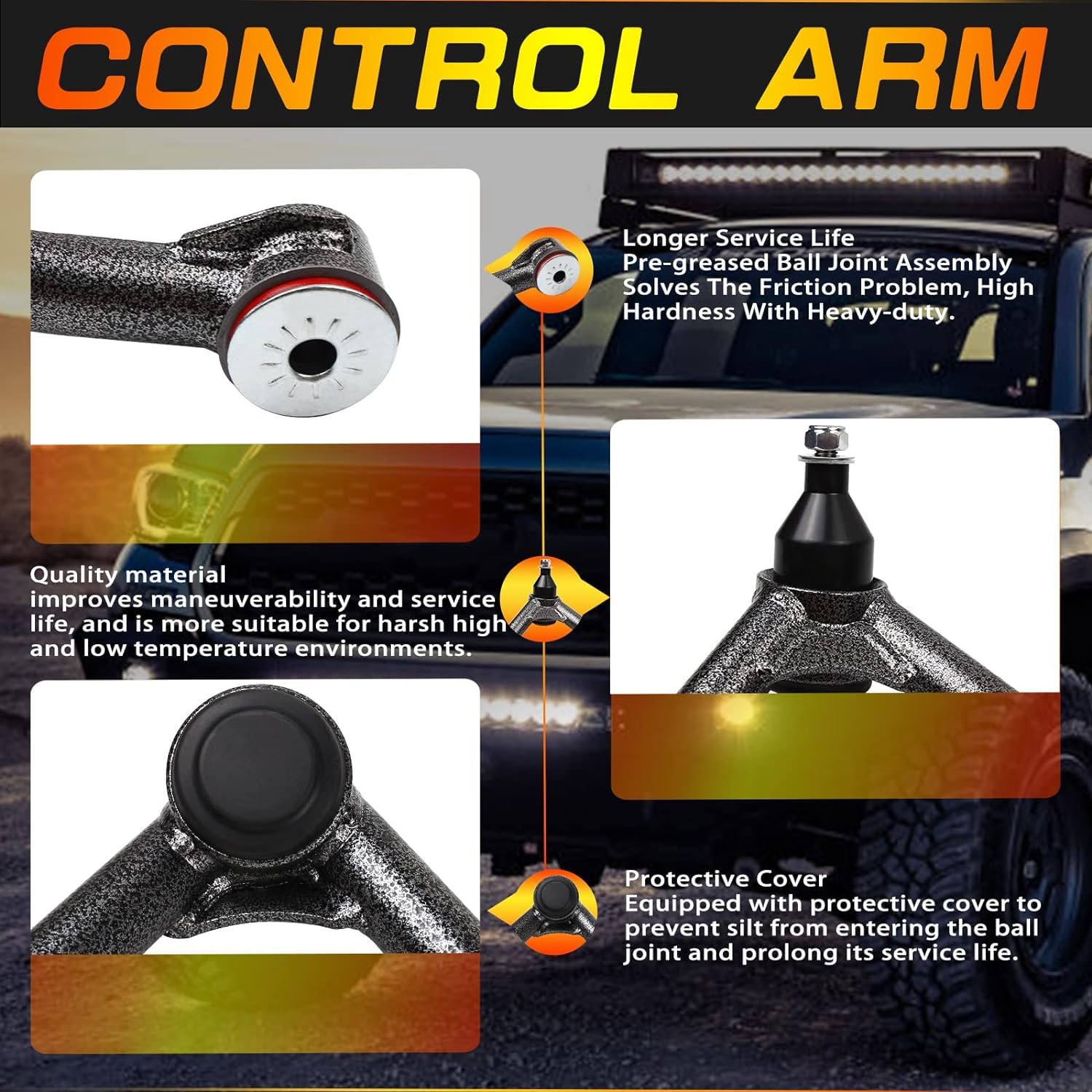 SKUCH 4X4 front upper arm for 2014-2018 Silverado/Sierra fitment.