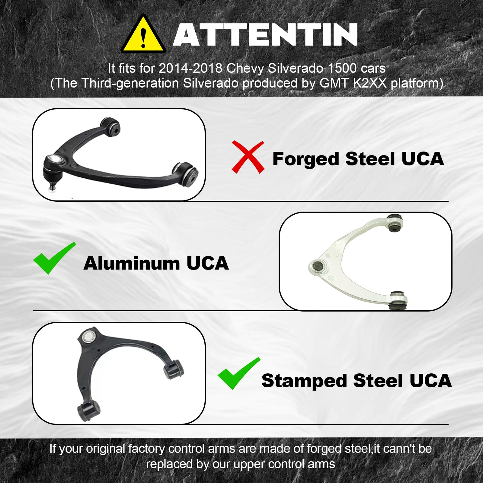 SKUCH 4X4 front upper ball joint assembly with durable joints.