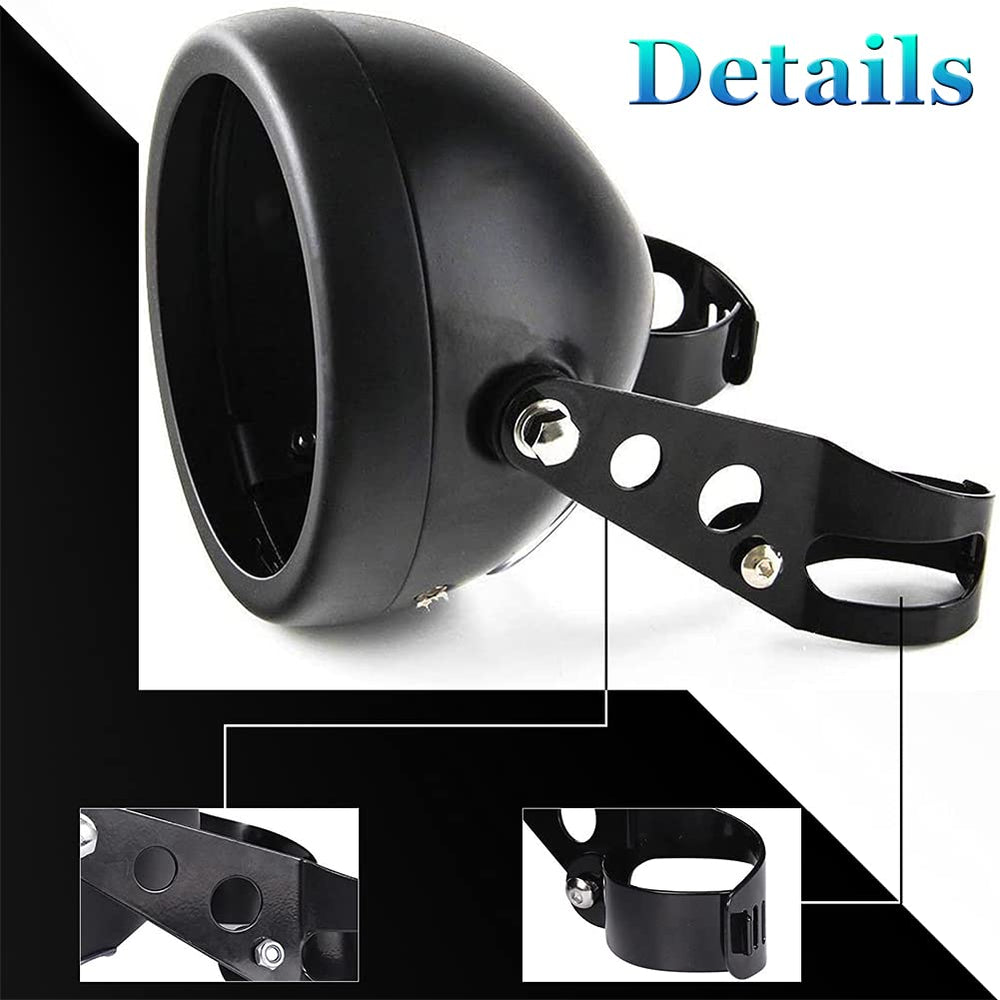 Headlight bucket installed on a motorcycle for secure mounting.