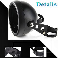 Headlight bucket installed on a motorcycle for secure mounting.