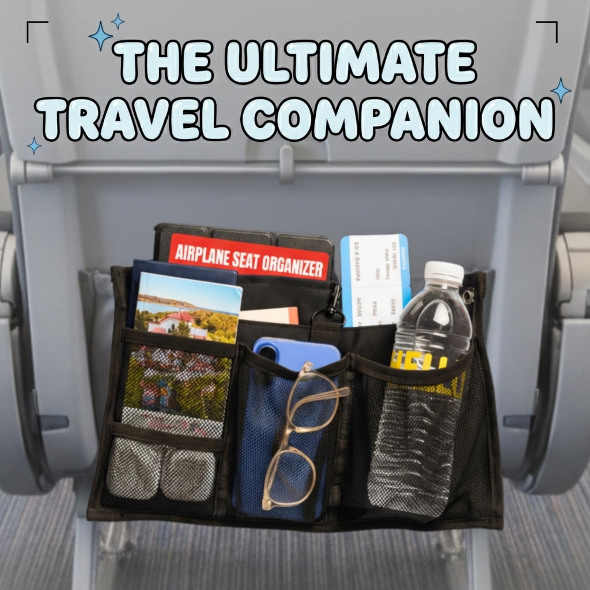 SKY STASH small pockets organize chargers, tickets, and essentials