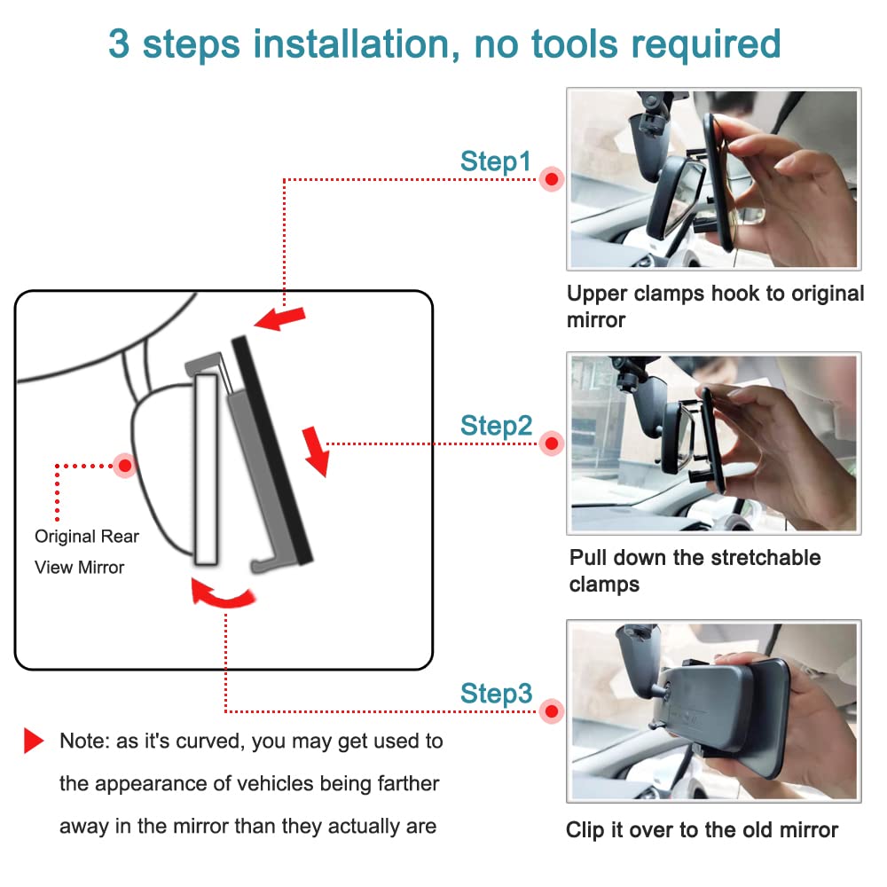 SkycropHD wide-angle clip-on mirror widens your field of view for safer lane changes.