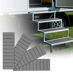 SkyJDM RV step covers full 24x7.5 inch four-pack on stairs for safer camper access