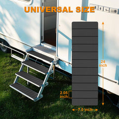 SkyJDM RV step covers with trim-to-fit design adapt to most RV steps for a snug install.