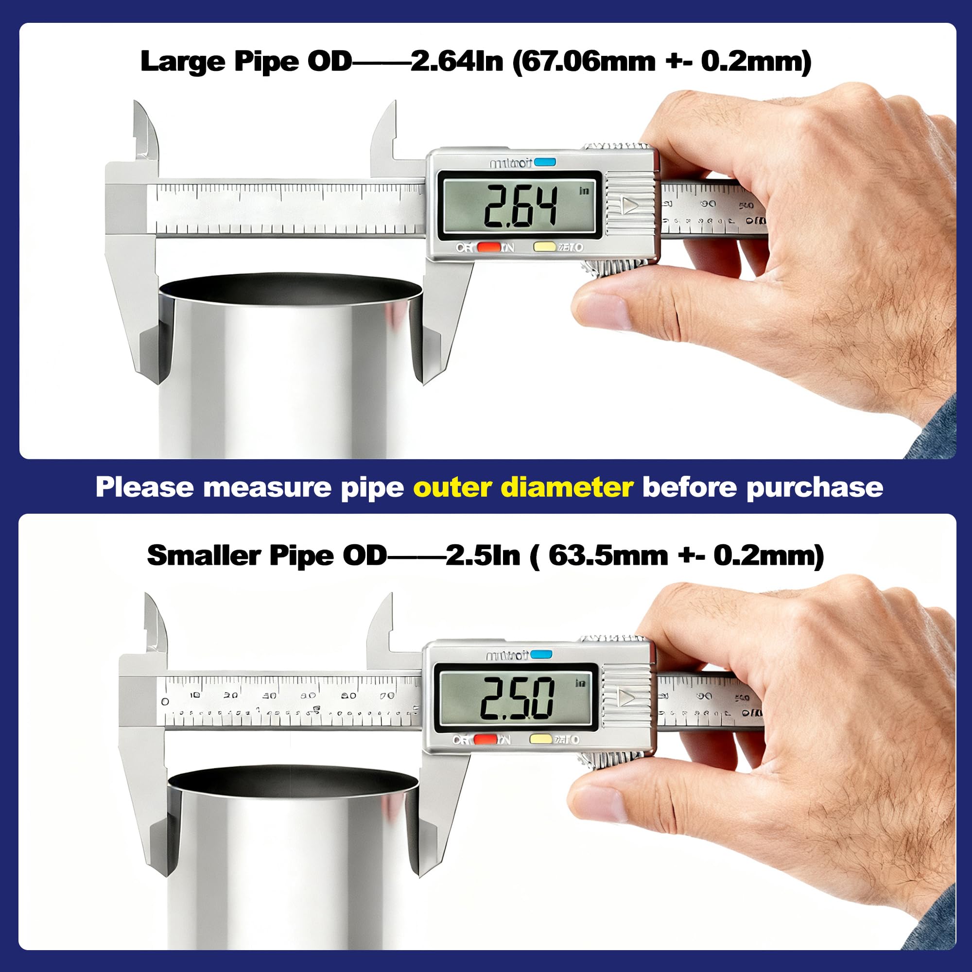 SKYMIRO 304 stainless steel clamp detail highlighting corrosion resistance.