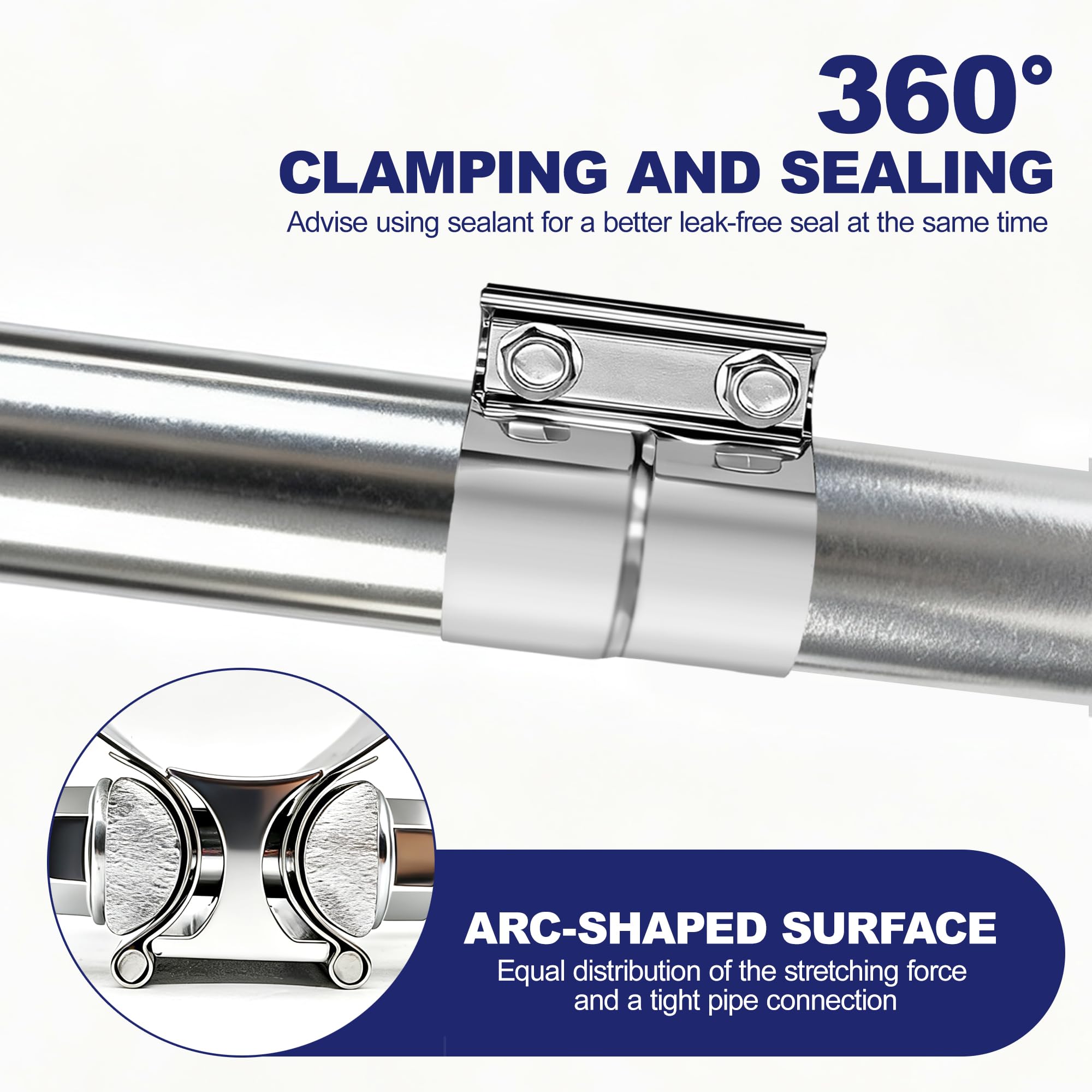 SKYMIRO exhaust clamp on elbow connection demonstrates universal compatibility.