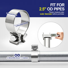 SKYMIRO 304 stainless steel clamp close-up showing corrosion resistance.