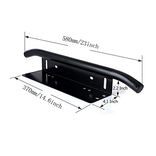 SKYWORLD license plate mount bracket attached to bull bar for versatile lighting setups.