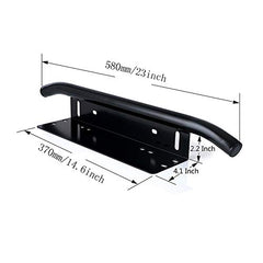 SKYWORLD license plate mount bracket attached to bull bar for versatile lighting setups.