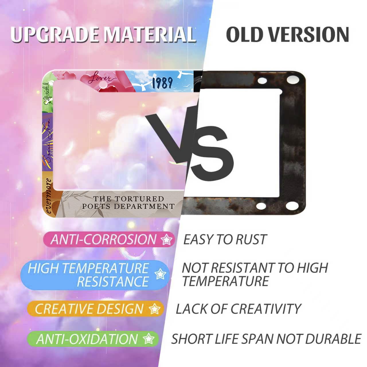 Durable SKZOHROT metal frame protects license plates against rust and weather
