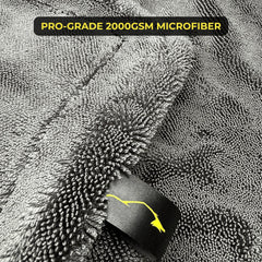 Sleek Dudes twist-loop microfiber closeup shows plush, highly absorbent fibers.