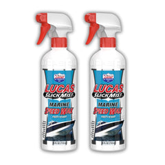 Slick Mist Marine Speed Wax spray bottle offers quick gloss and UV protection for boats
