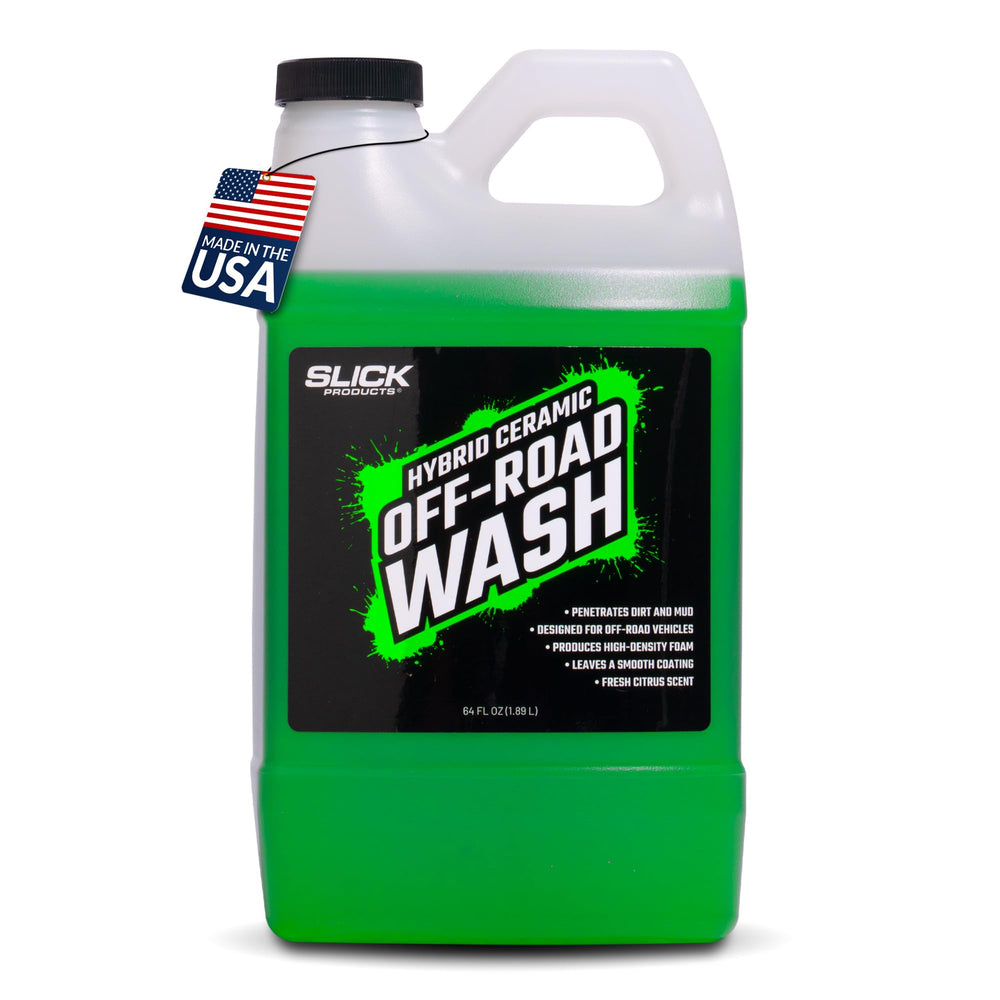 Slick Products Hybrid Ceramic Off-Road Wash bottle delivers deep cleaning and glossy finish.