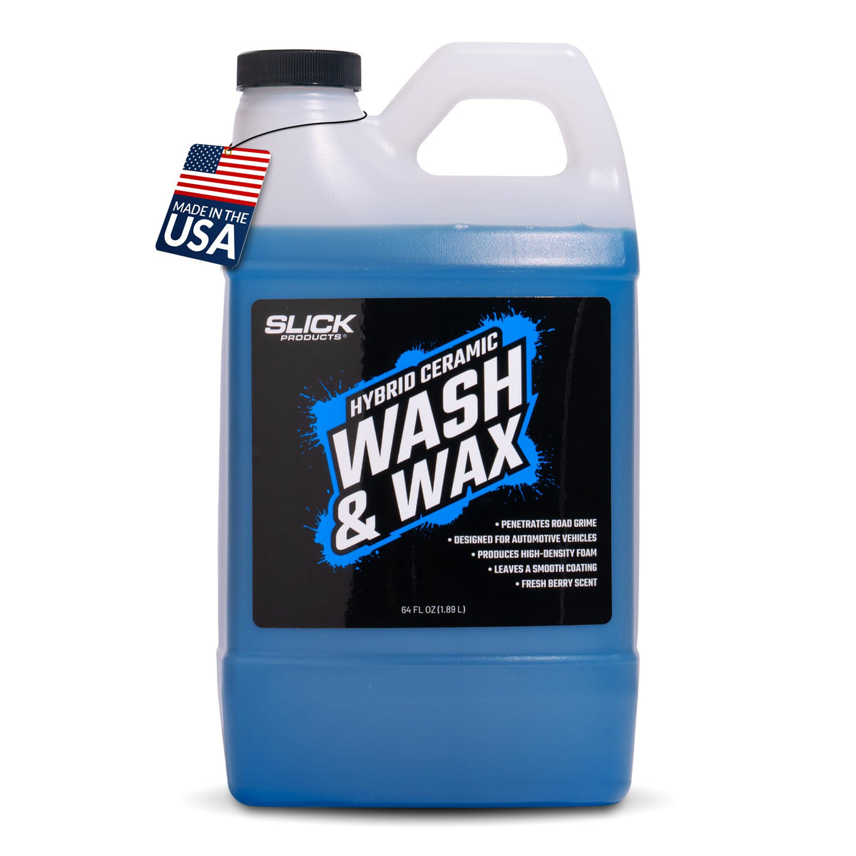 Slick Products hybrid ceramic wash-wax bottle pour for precise, mess-free dispensing.