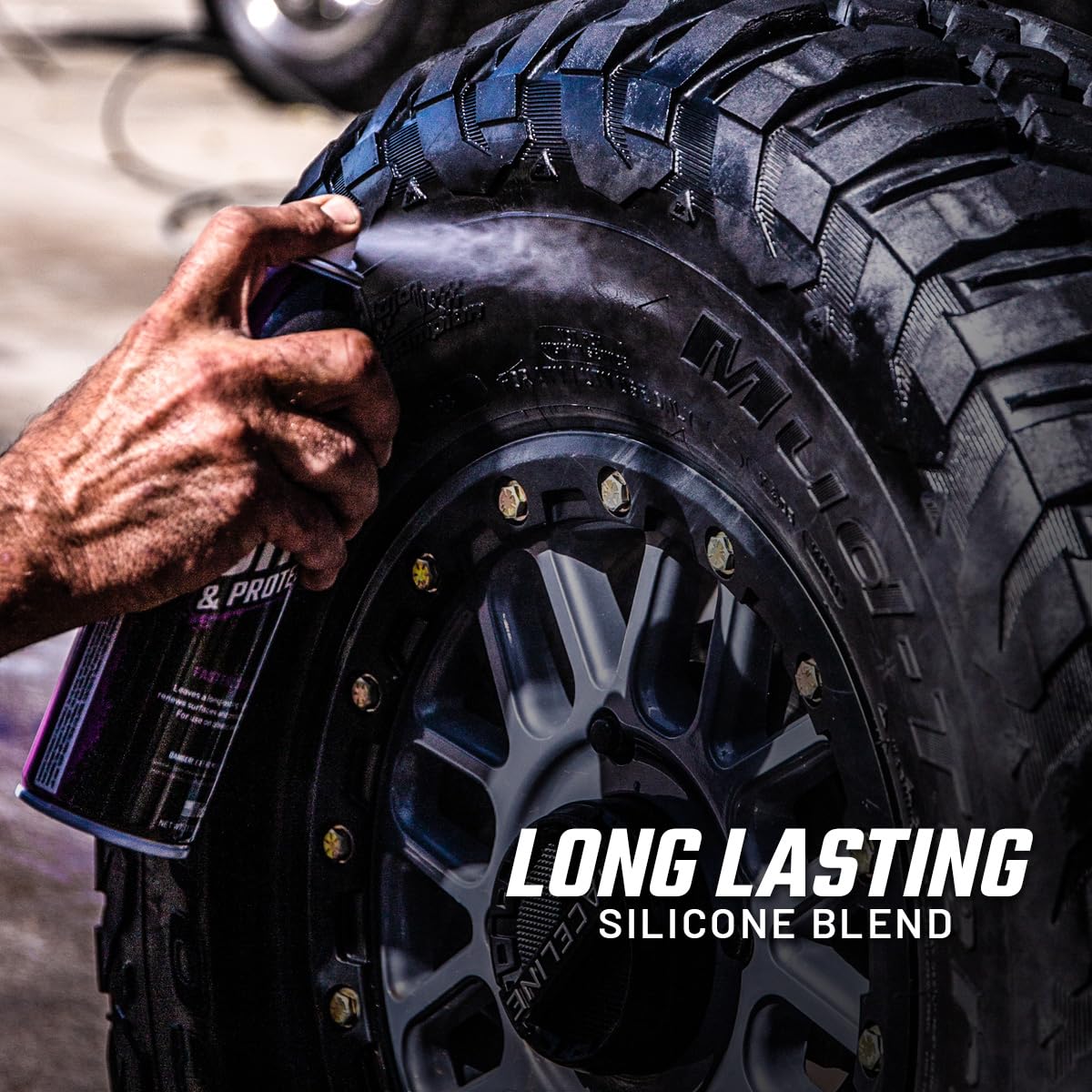 Slick Products Shine and Protectant bottle label emphasizes USA-crafted quality.