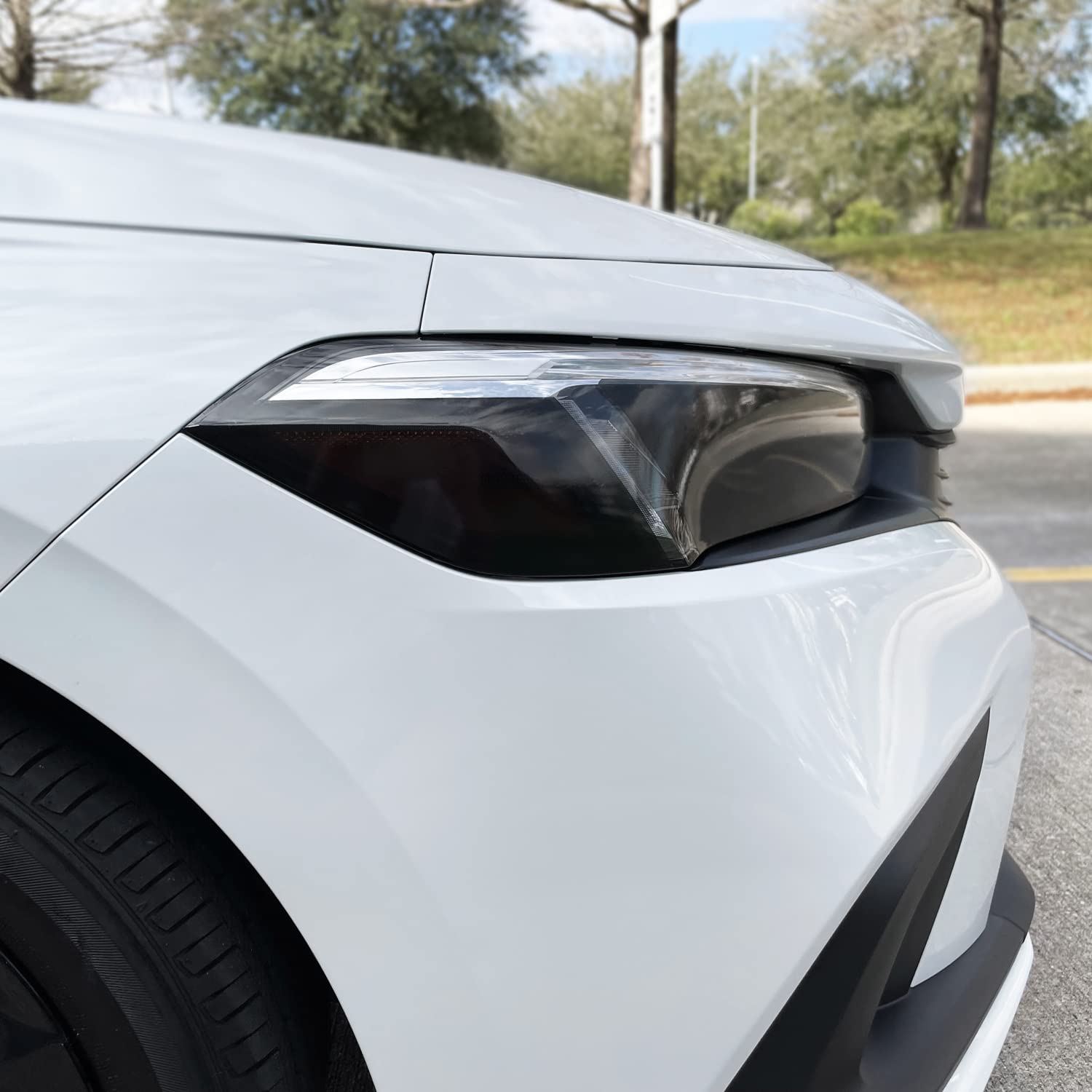 Easy install SlickMod overlay on Honda Civic headlights without removing the unit