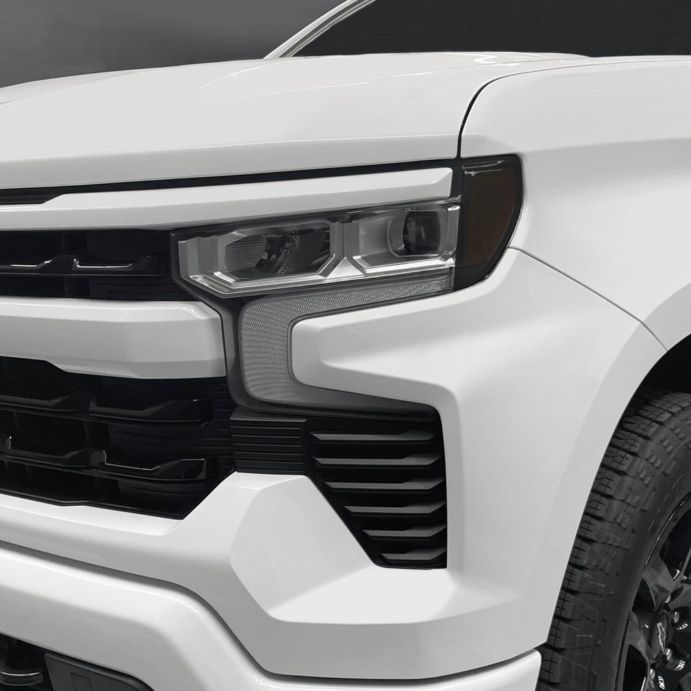 SlickMod smoke tint headlight on Silverado 1500 adds bold gloss and durability.
