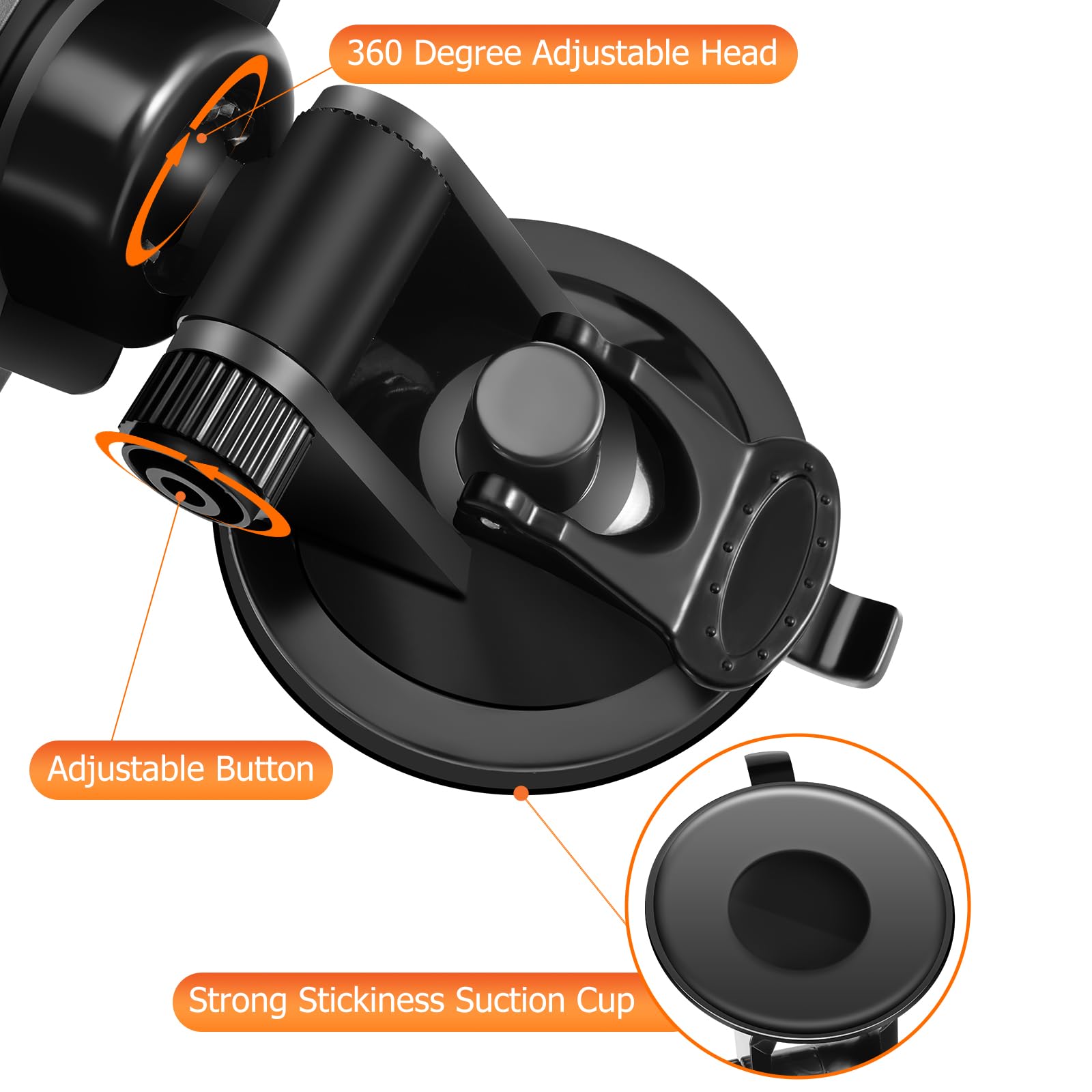 SLIIMU rearview mirror with 360-degree rotating head for customizable viewing angles.