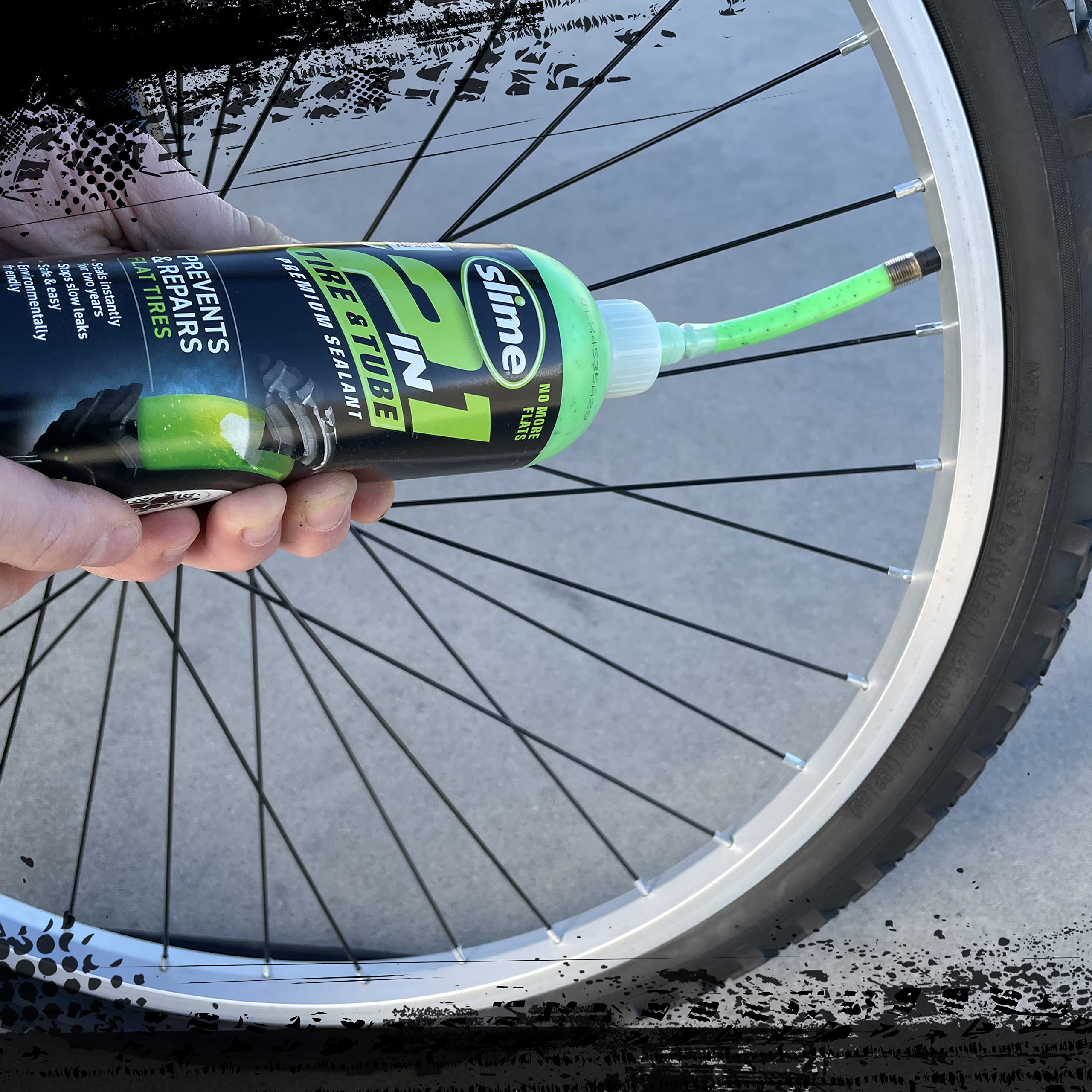Slime 10193-6PK bottles highlight quick puncture sealant application.