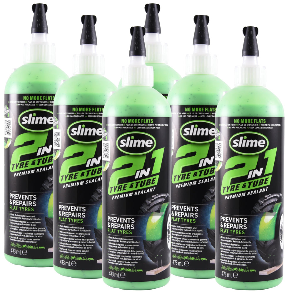Slime 10193-6PK packaging shows six bottles for easy storage and on-the-go use.