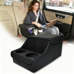 SLOGENTO backseat organizer center tray keeps devices and snacks within easy reach.