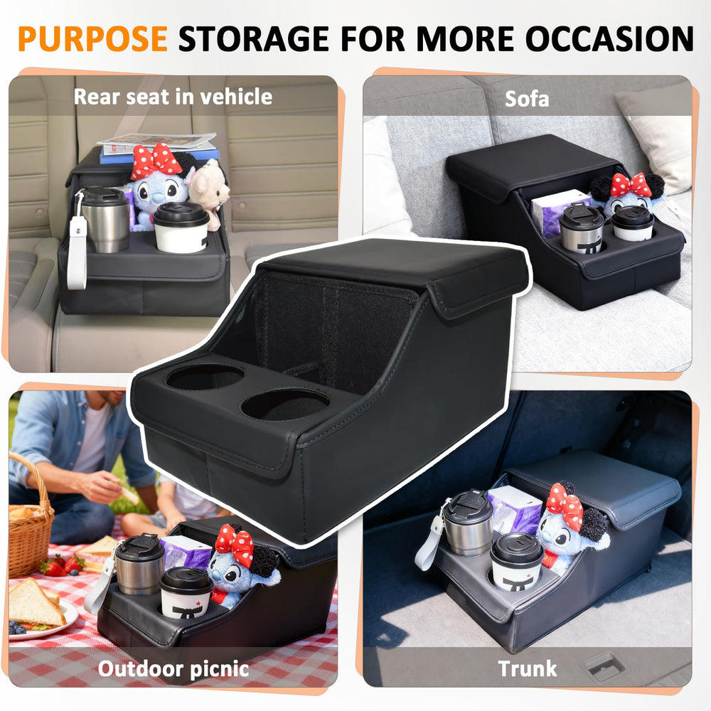 SLOGENTO toy storage area helps kids reach toys during long road journeys.