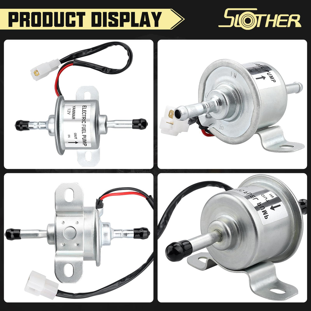 Slother fuel pump oil residue note emphasizes proper handling.