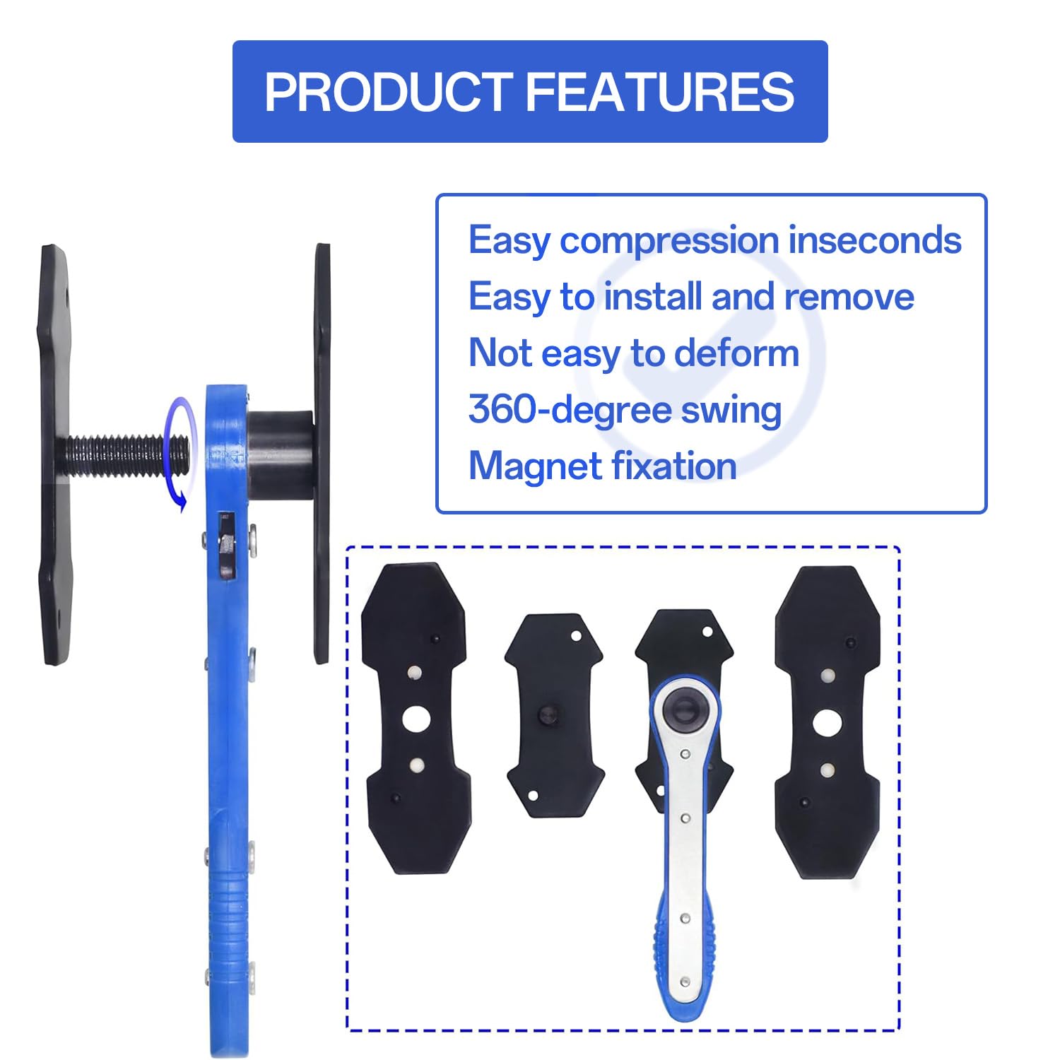 slrongpowlr four-hanger set supports caliper hardware during servicing.