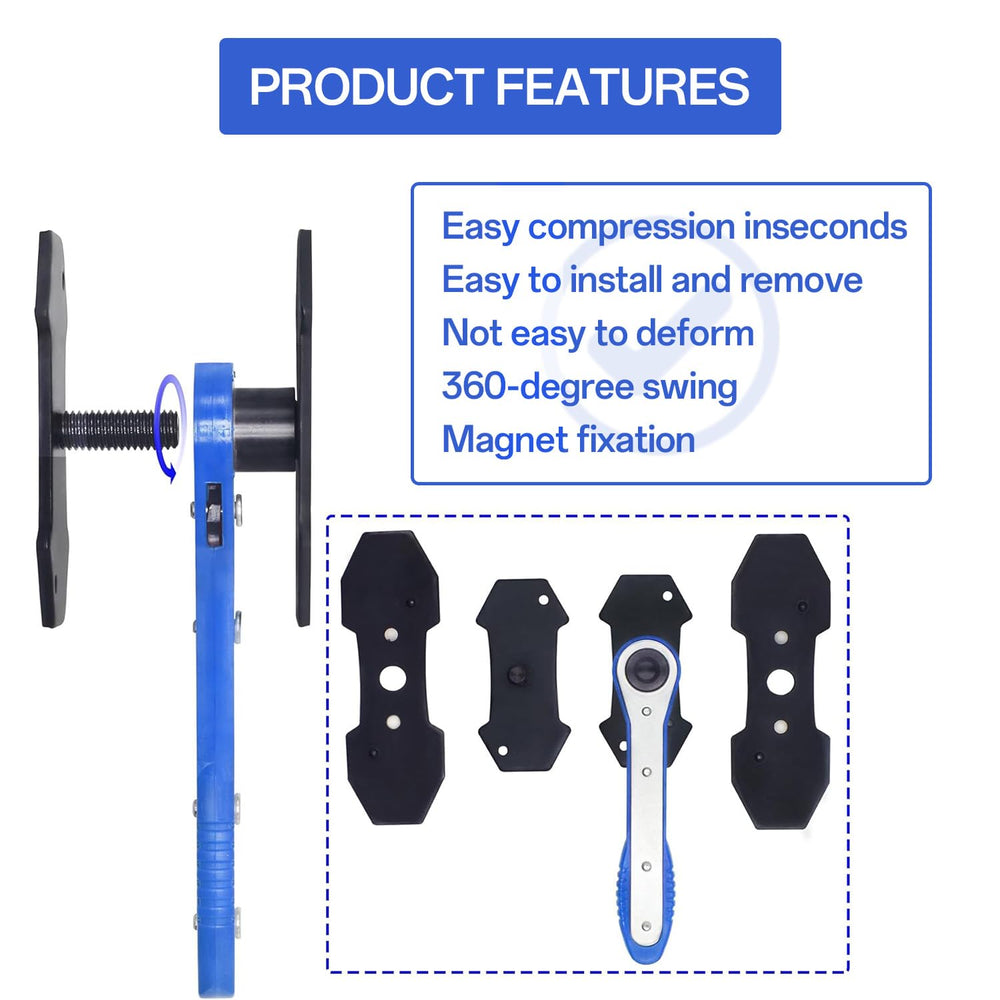 slrongpowlr four-hanger set supports caliper hardware during servicing.