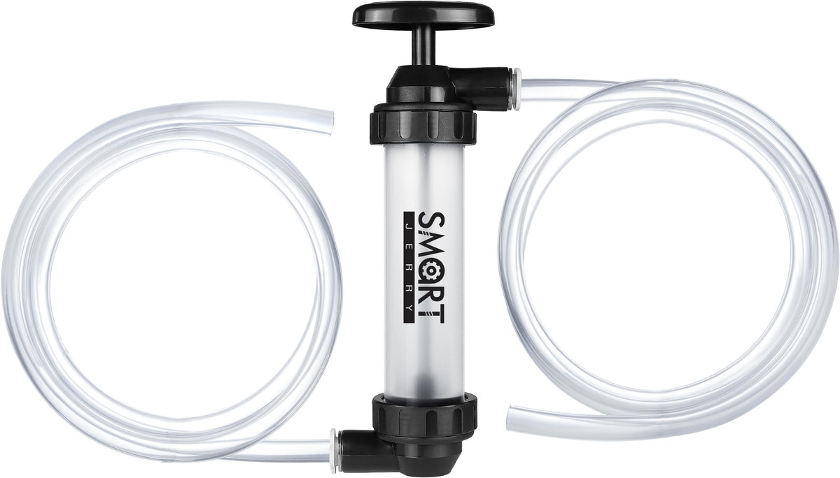 SMART JERRY clear-view siphon design for easy monitoring during fuel transfer.