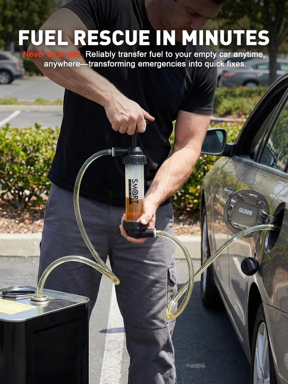 SMART JERRY compact design supports easy storage in any garage.