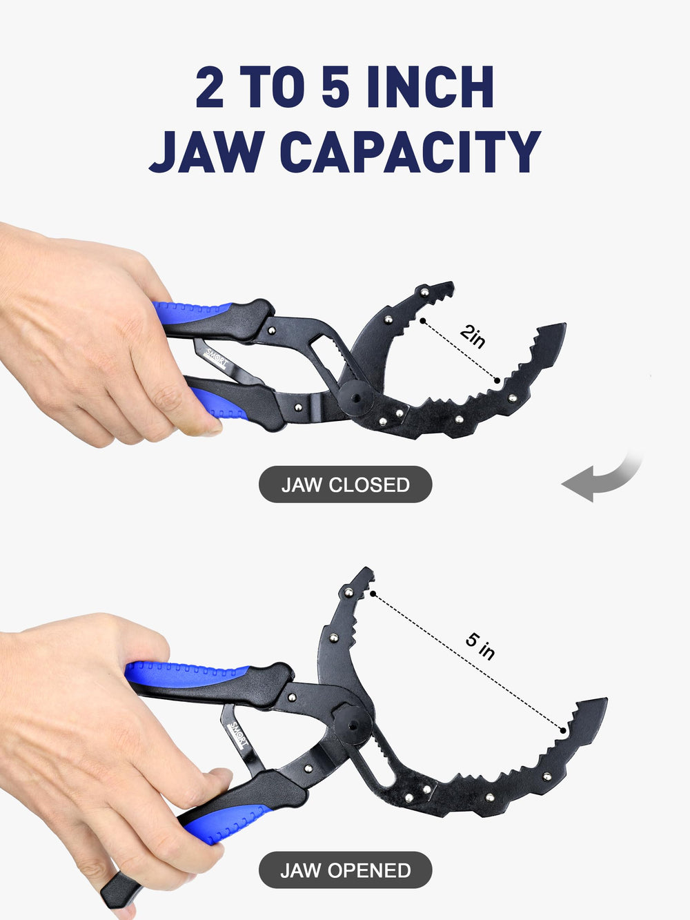 SMART JERRY non-slip grip handles provide secure control during removal.