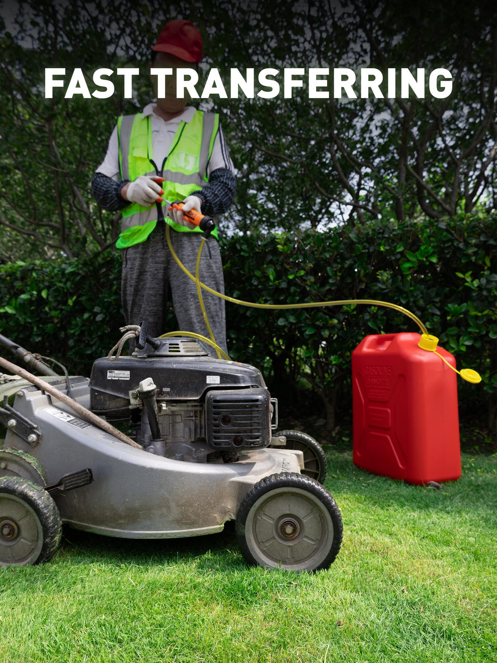 SMART JERRY Siphon Pump transferring coolant with reduced spills