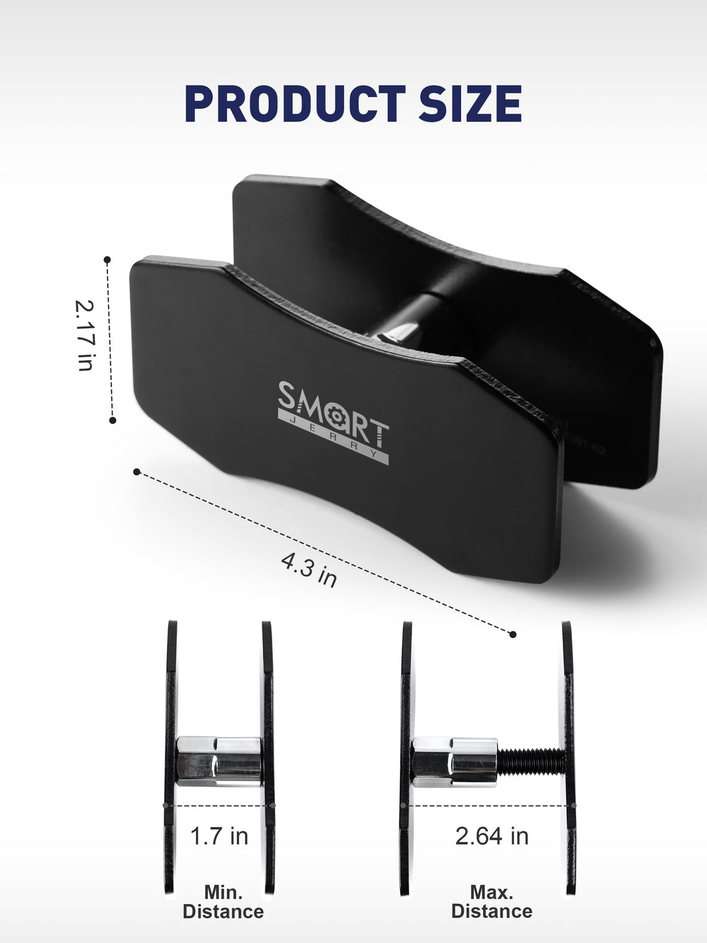 SMART JERRY universal brake pad spreader demonstrates 360-degree access for tight spaces.