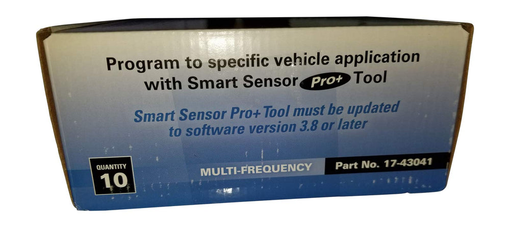 SMART SENSOR TPMS 17-43041 in-car diagnostic readout confirms status.